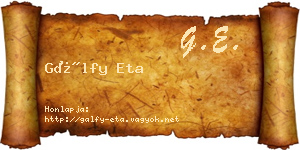 Gálfy Eta névjegykártya